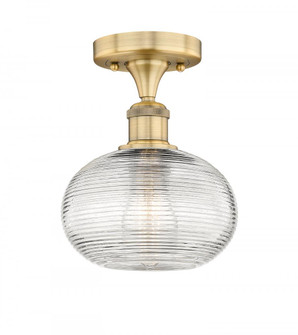 Ithaca - 1 Light - 8 inch - Brushed Brass - Semi-Flush Mount (3442|616-1F-BB-G555-8CL)