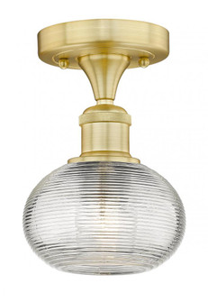 Ithaca - 1 Light - 6 inch - Satin Gold - Semi-Flush Mount (3442|616-1F-SG-G555-6CL)