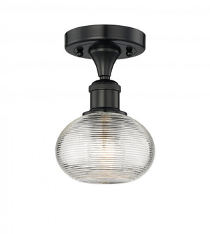 Ithaca - 1 Light - 6 inch - Matte Black - Semi-Flush Mount (3442|616-1F-BK-G555-6CL)