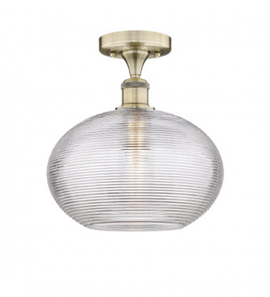 Ithaca - 1 Light - 12 inch - Antique Brass - Semi-Flush Mount (3442|616-1F-AB-G555-12CL)