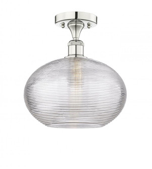 Ithaca - 1 Light - 12 inch - Polished Nickel - Semi-Flush Mount (3442|616-1F-PN-G555-12CL)