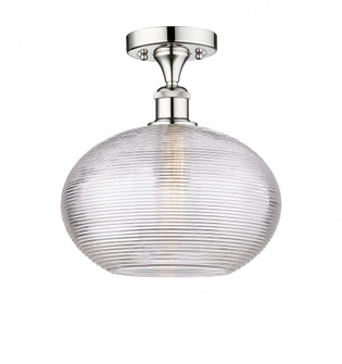 Ithaca - 1 Light - 12 inch - Polished Chrome - Semi-Flush Mount (3442|616-1F-PC-G555-12CL)