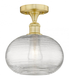 Ithaca - 1 Light - 10 inch - Satin Gold - Semi-Flush Mount (3442|616-1F-SG-G555-10CL)