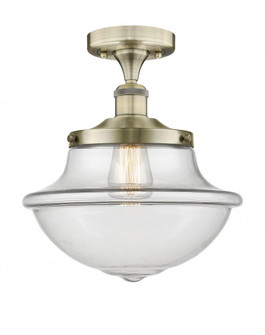 Oxford - 1 Light - 12 inch - Antique Brass - Semi-Flush Mount (3442|616-1F-AB-G542)