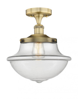 Oxford - 1 Light - 12 inch - Brushed Brass - Semi-Flush Mount (3442|616-1F-BB-G542)