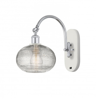 Ithaca - 1 Light - 8 inch - White Polished Chrome - Sconce (3442|518-1W-WPC-G555-8CL)