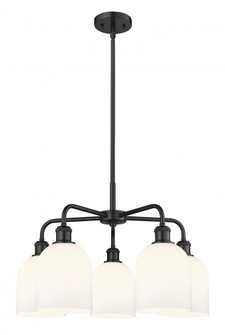 Bella - 5 Light - 24 inch - Matte Black - Chandelier (3442|516-5CR-BK-G558-6GWH)