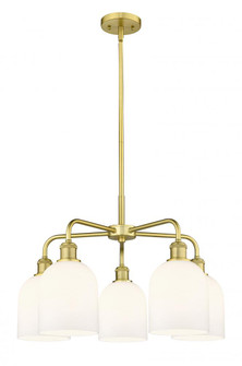 Bella - 5 Light - 24 inch - Satin Gold - Chandelier (3442|516-5CR-SG-G558-6GWH)