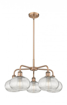 Ithaca - 5 Light - 26 inch - Antique Copper - Chandelier (3442|516-5CR-AC-G555-8CL)