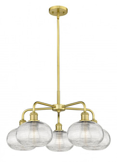 Ithaca - 5 Light - 26 inch - Satin Gold - Chandelier (3442|516-5CR-SG-G555-8CL)