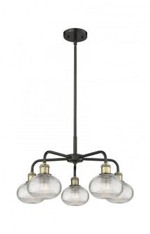 Ithaca - 5 Light - 24 inch - Black Antique Brass - Chandelier (3442|516-5CR-BAB-G555-6CL)