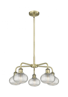 Ithaca - 5 Light - 24 inch - Antique Brass - Chandelier (3442|516-5CR-AB-G555-6CL)
