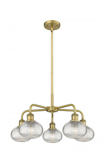 Ithaca - 5 Light - 24 inch - Brushed Brass - Chandelier (3442|516-5CR-BB-G555-6CL)