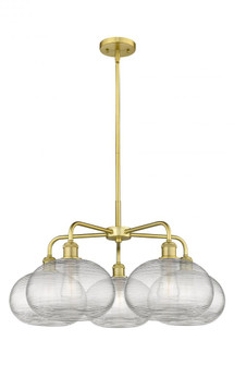 Ithaca - 5 Light - 28 inch - Satin Gold - Chandelier (3442|516-5CR-SG-G555-10CL)