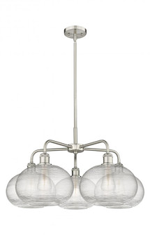 Ithaca - 5 Light - 28 inch - Satin Nickel - Chandelier (3442|516-5CR-SN-G555-10CL)