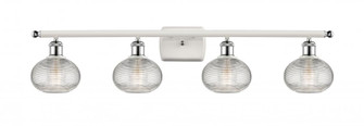 Ithaca - 4 Light - 36 inch - White Polished Chrome - Bath Vanity Light (3442|516-4W-WPC-G555-6CL)