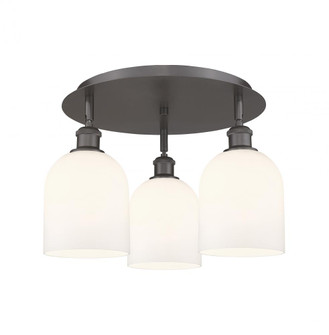 Bella - 3 Light - 17 inch - Oil Rubbed Bronze - Semi-Flush Mount (3442|516-3C-OB-G558-6GWH)