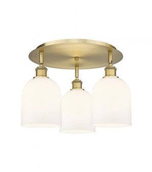 Bella - 3 Light - 17 inch - Brushed Brass - Semi-Flush Mount (3442|516-3C-BB-G558-6GWH)