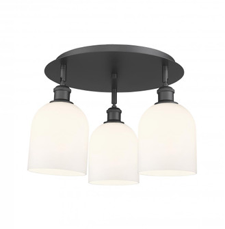 Bella - 3 Light - 17 inch - Matte Black - Flush Mount (3442|516-3C-BK-G558-6GWH)