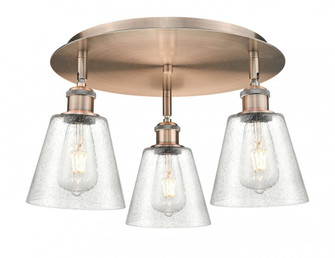 Caton - 3 Light - 17 inch - Antique Copper - Semi-Flush Mount (3442|516-3C-AC-G454)