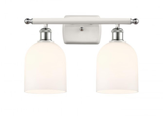 Bella - 2 Light - 16 inch - White Polished Chrome - Bath Vanity Light (3442|516-2W-WPC-G558-6GWH)