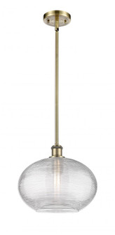 Ithaca - 1 Light - 12 inch - Antique Brass - Mini Pendant (3442|516-1S-AB-G555-12CL)