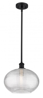 Ithaca - 1 Light - 12 inch - Matte Black - Mini Pendant (3442|516-1S-BK-G555-12CL)