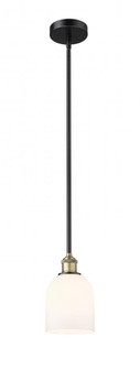 Bella - 1 Light - 6 inch - Black Antique Brass - Cord hung - Mini Pendant (3442|616-1S-BAB-G558-6GWH)