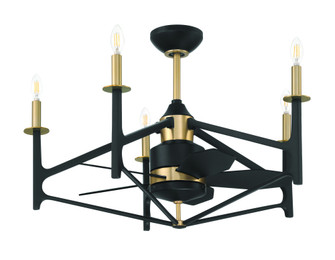 The Reserve 32 24'' 5-Blade Ceiling Fan in Flat Black/Satin Brass w/ Flat Black Blades (20|RSV32FBSB5)