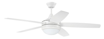 Phaze II 52'' 5-Blade Ceiling Fan in White w/ White Blades; Integrated Light Kit (20|PHZ52W5)