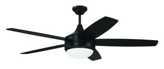 Phaze II 52'' 5-Blade Ceiling Fan in Flat Black w/ Flat Black/Greywood Blades; Integrated Light K (20|PHZ52FB5)