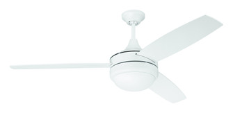 Phaze II 52'' 3-Blade Ceiling Fan in White w/ White Blades; Integrated Light Kit (20|PHZ52W3)
