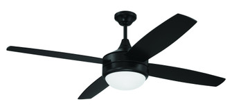 Phaze II 52'' 4-Blade Ceiling Fan in Flat Blak w/ Flat Black/Greywood Blades; Integrated Light Ki (20|PHZ52FB4)