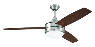 Phaze II 52'' 3-Blade Ceiling Fan in Brushed Polished Nickel w/ Walnut/Dark Oak Blades (20|PHZ52BNK3)