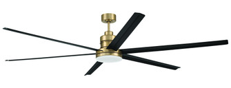 Mondo 80'' 6-Blade Ceiling Fan in Satin Brass w/ Flat Black Blades; Light Kit Included (optional) (20|MND80SBFB6)