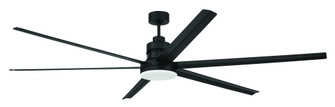Mondo 80'' 6-Blade Indoor/Outdoor (Damp) Ceiling Fan in Flat Black w/ Flat Black Blades; Light Ki (20|MND80FB6)