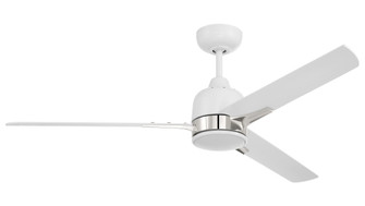 Fuller 52'' 3-Blade Ceiling Fan in White/Polished Nickel w/ White Blades; LT Kit Included (option (20|FUL52WPLN3)