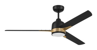 Fuller 52'' 3-Blade Ceiling Fan in Flat Black/Satin Brass w/ Flat Black Blades (20|FUL52FBSB3)