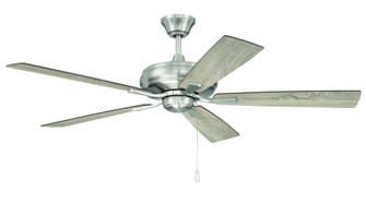 Eos 52'' 5-Blade Ceiling Fan in Brushed Polished Nickel w/ Driftwood/Walnut Blades; Light Kit Opt (20|ECF52BNK5-DWWLN)