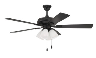 Eos 52'' 5-Blade Frost 4 Light Ceiling Fan in Flat Black w/ Flat Black/Greywood Blades (20|ECF114FB5-FBGW)