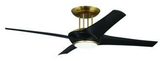 Cam 54'' 4-Blade Ceiling Fan in Flat Black/Satin Brass w/ Flat Black Blades; Light Kit Included ( (20|CAM54FBSB4)