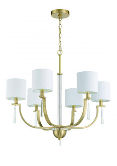 Fortuna 6 Light Chandelier in Satin Brass (20|58226-SB)