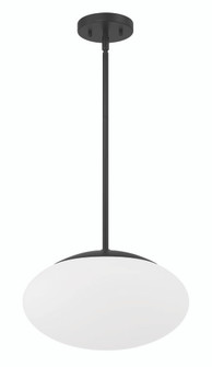 Gaze 14'' 1 Light Oval Pendant in Flat Black, White Glass (20|56894-FB-WG)