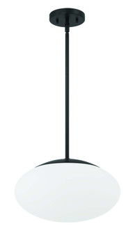 Gaze 14'' 1 Light Oval Pendant in Flat Black, White Glass (20|56894-FB-WG)