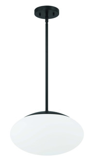 Gaze 14'' 1 Light Oval Pendant in Flat Black, White Glass (20|56894-FB-WG)