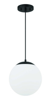 Gaze 10'' 1 Light Pendant in Flat Black, White Glass (20|56891-FB-WG)
