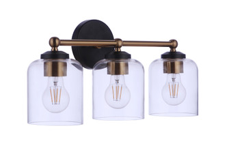 Coppa 3 Light Vanity in Flat Black/Satin Brass (20|18719FBSB3)