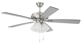 Eos 52'' 5-Blade Frost 4 Light Ceiling Fan in Brushed Polished Nickel w/ Brushed Nickel/Greywood  (20|ECF114BNK5-BNGW)