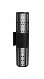 Avenue Outdoor 18'' Cylindrical Sconce with  Perforated Grid Black Frame (4450|AV2818-BLK)