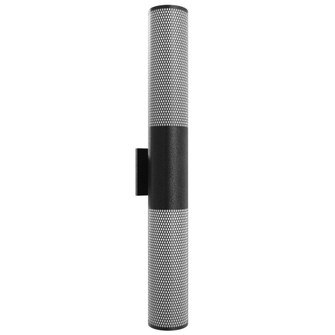 Avenue Outdoor 36''H Cylindrical LED Wall Sconce with Perforated Black Frame (4450|AV2736-BLK)